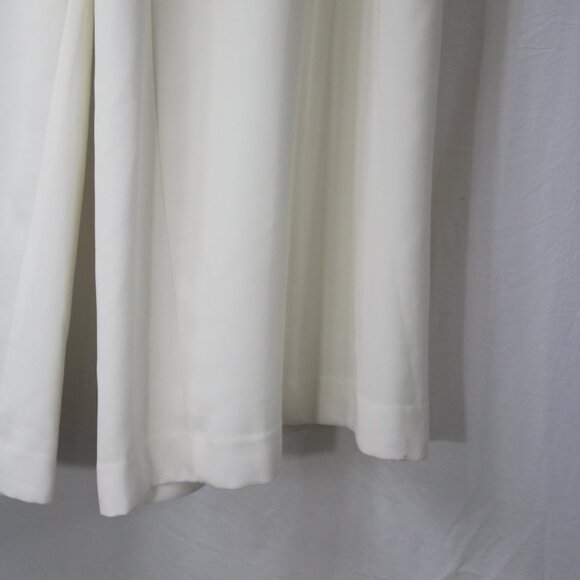 Ann Taylor Women's Cream Wide Leg Pants Size 8 Side Zip Trousers Business Casual - Picture 3 of 16